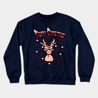 Merry Christmas Reindeer Crewneck Sweatshirt